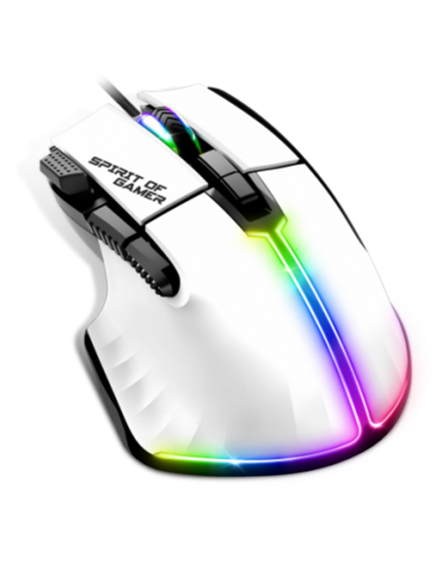 Raton Gaming Spirit Of Gamer Pro M5 Rgb Programable 12800dpi Blanco